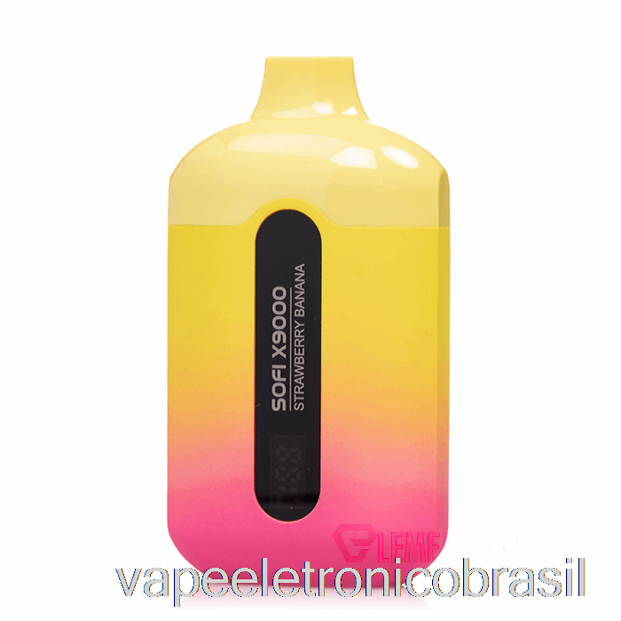 Vape Eletrônico Sofi X9000 0% Zero Nicotina Inteligente Descartável Morango Banana